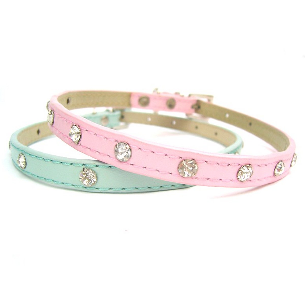 Baby Diamante Collar - Pink-2